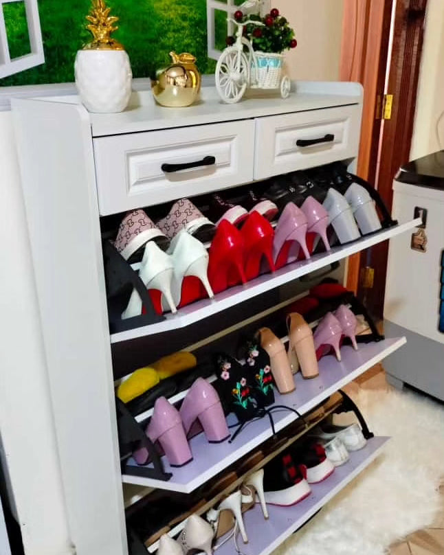 Bucket flip shoe cabinet