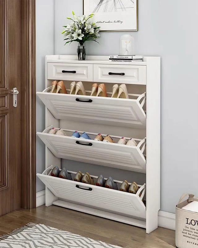 Bucket flip shoe cabinet