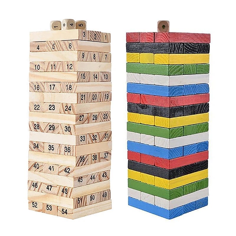 Jenga blocks 54pcs Numbered blocks