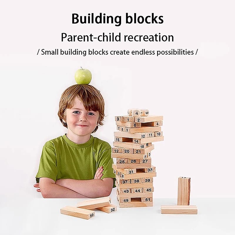 Jenga blocks 54pcs Numbered blocks