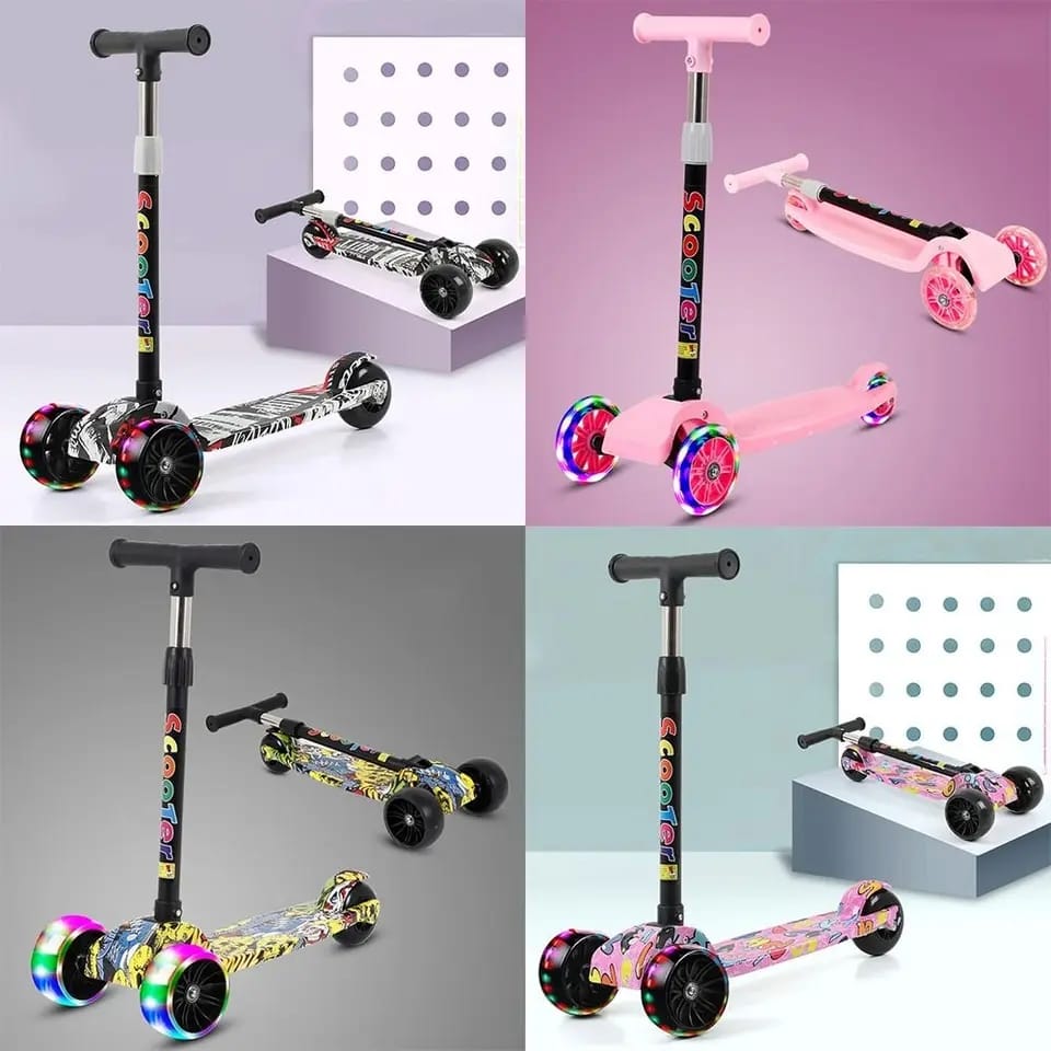 Long handle, wide wheels with lights ,AGES 3-12yrs