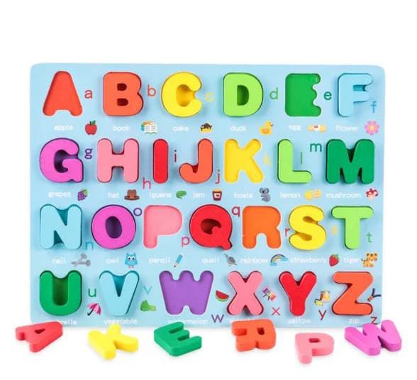 Wooden numbers , letters and shapes