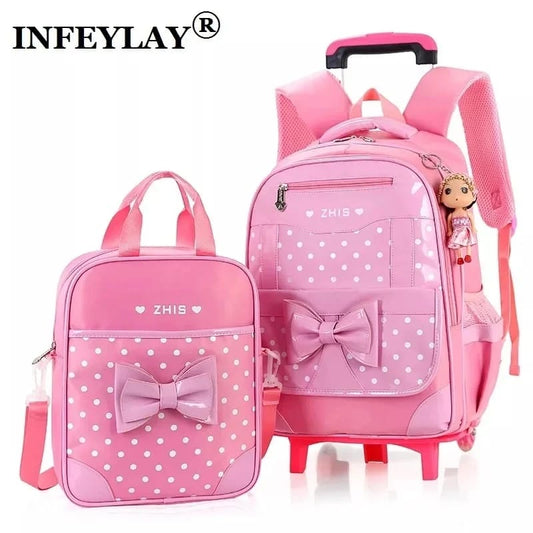 2in1 3D Children Trolley School Backpack (Detachable)