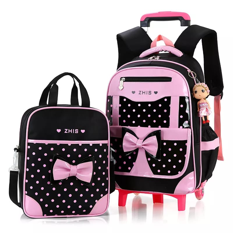 2in1 3D Children Trolley School Backpack (Detachable)