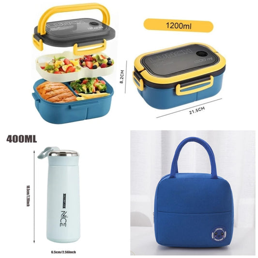 3 IN 1 MICROWAVEBLE LUNCH BOX COMBO SET