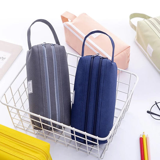 Double zipper pencil case Size: 19.5*7.5*7.5cm